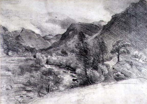 Borrowdale, ochtend, c.1806 door John Constable