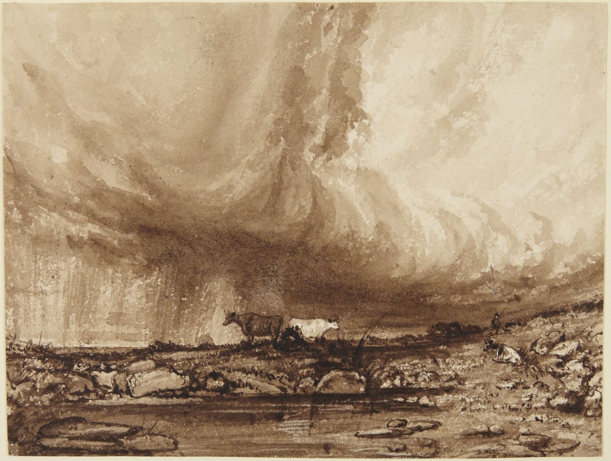 Runderen in een onweersbui door John Constable