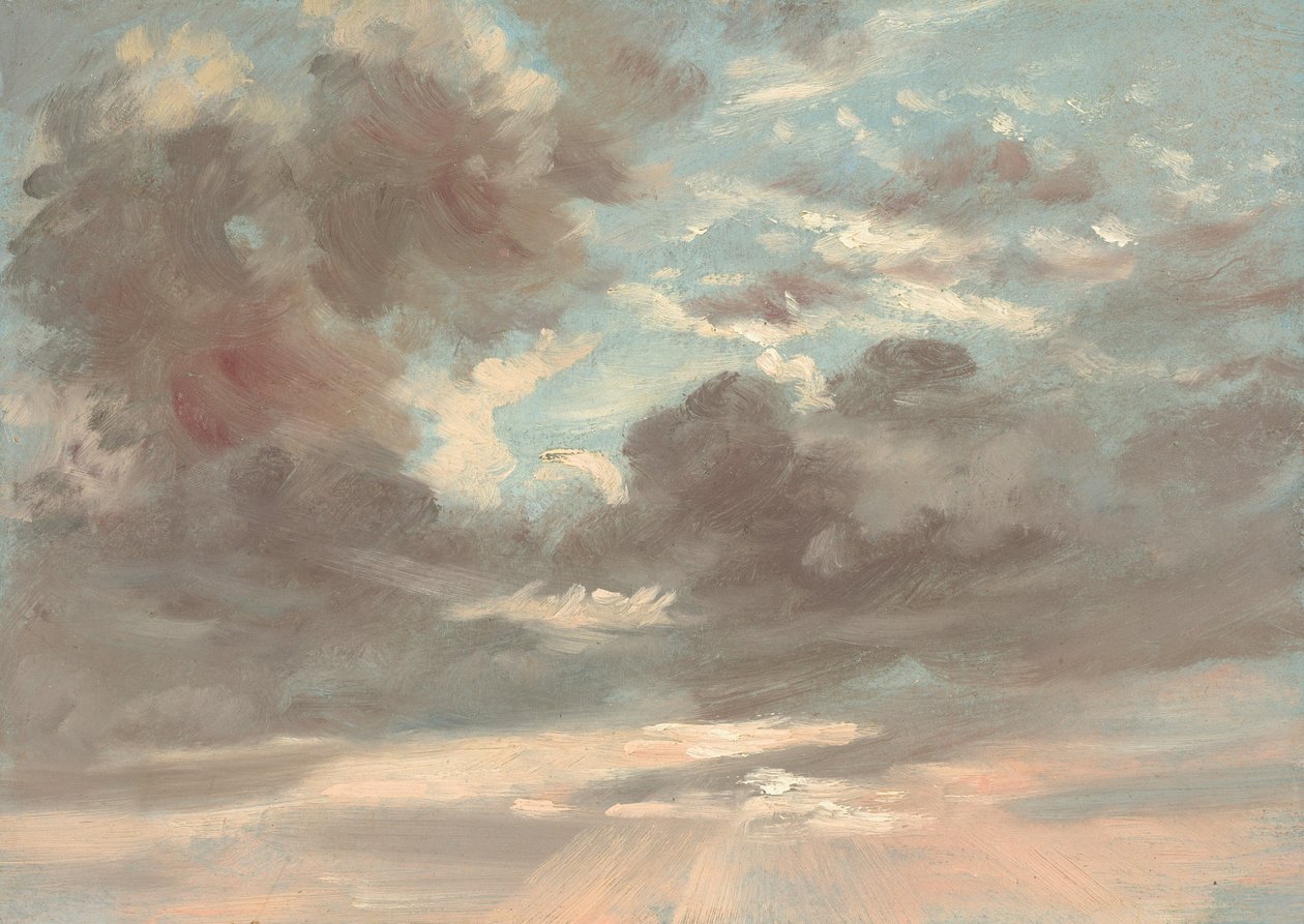 Wolkstudie: Stormachtige zonsondergang door John Constable