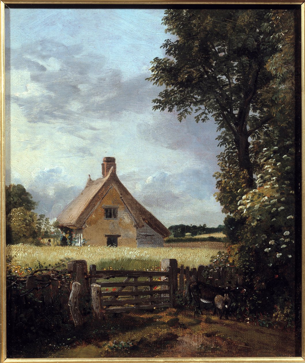 Huisje in een tarweveld door John Constable