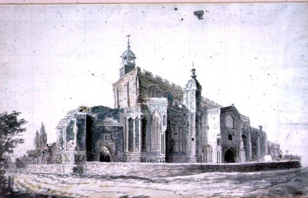 East Bergholt Kerk: de buitenkant vanuit het zuidwesten door John Constable