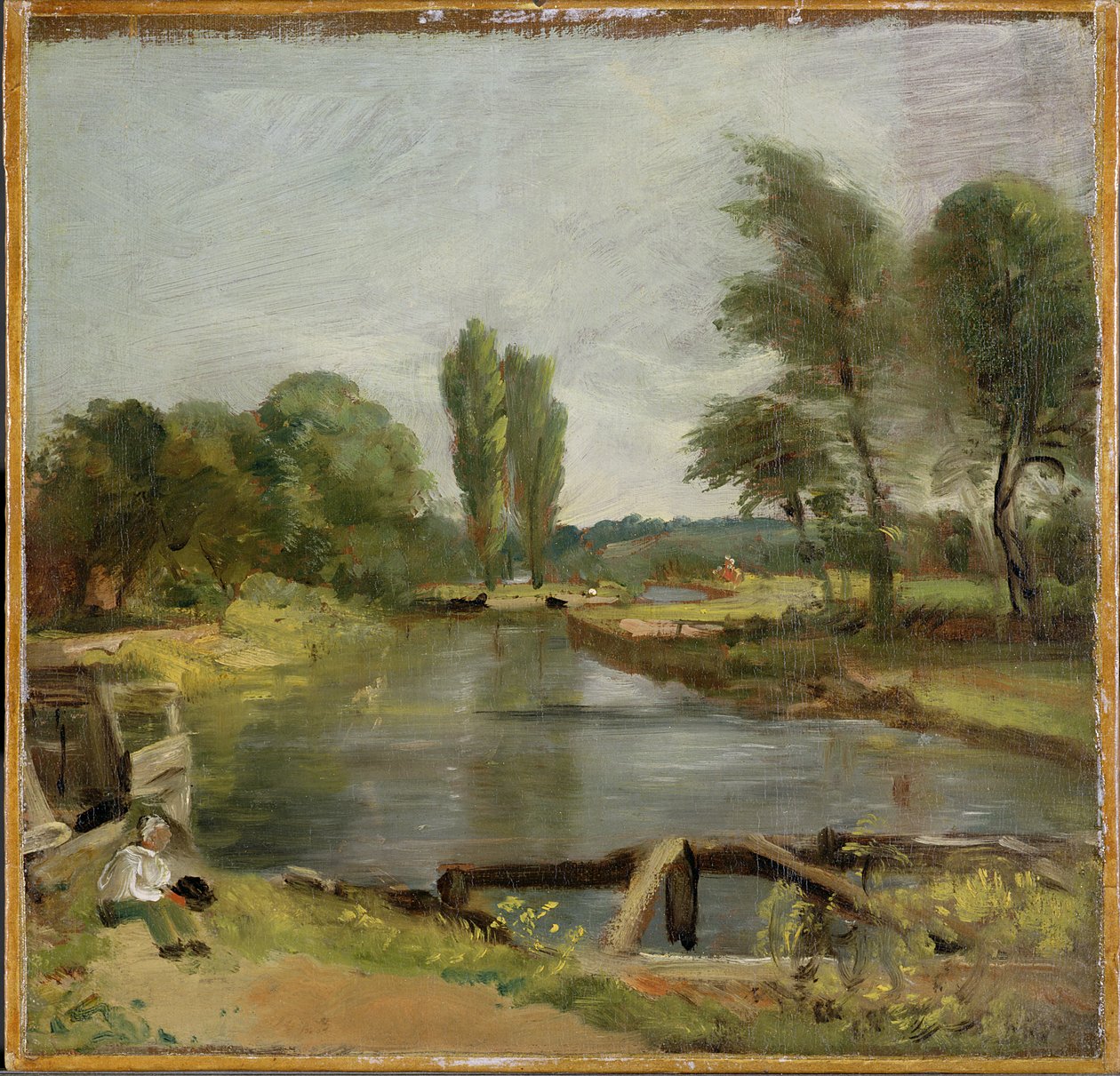 Flatford Lock, 1810-11 door John Constable