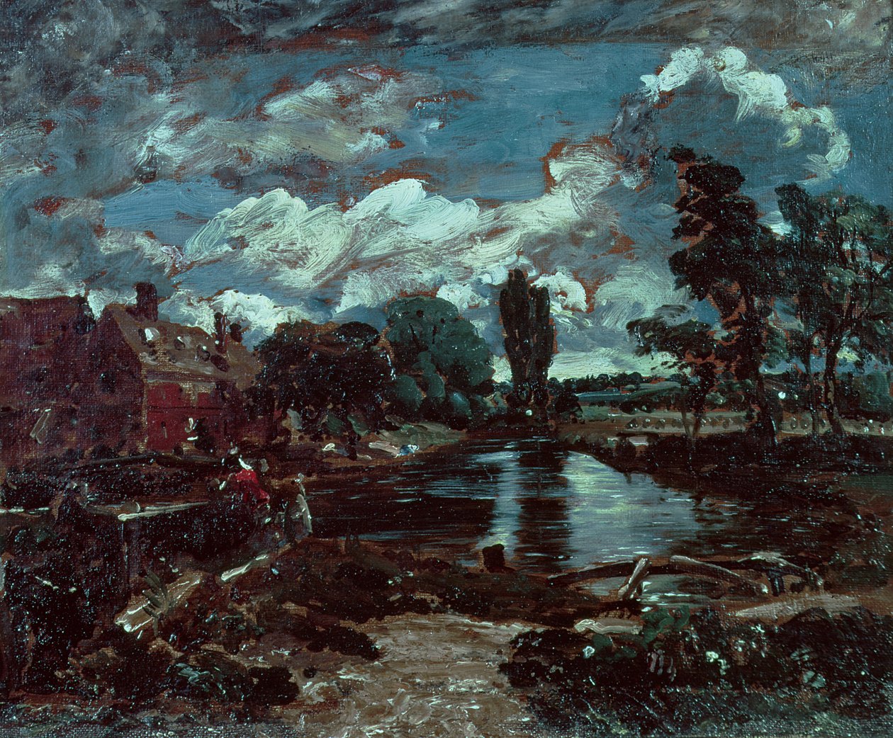 Flatford Mill vanaf een Sluis op de Stour, c.1811 door John Constable