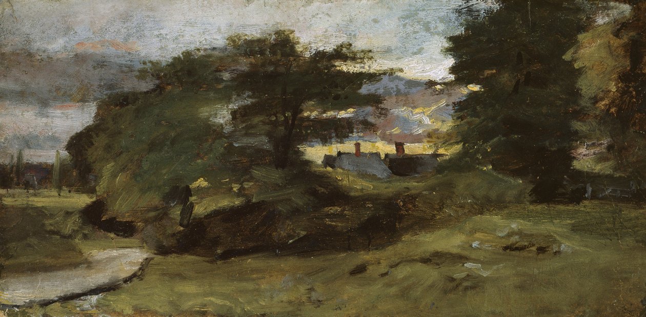 Landschap met huisjes, 1809-10 door John Constable