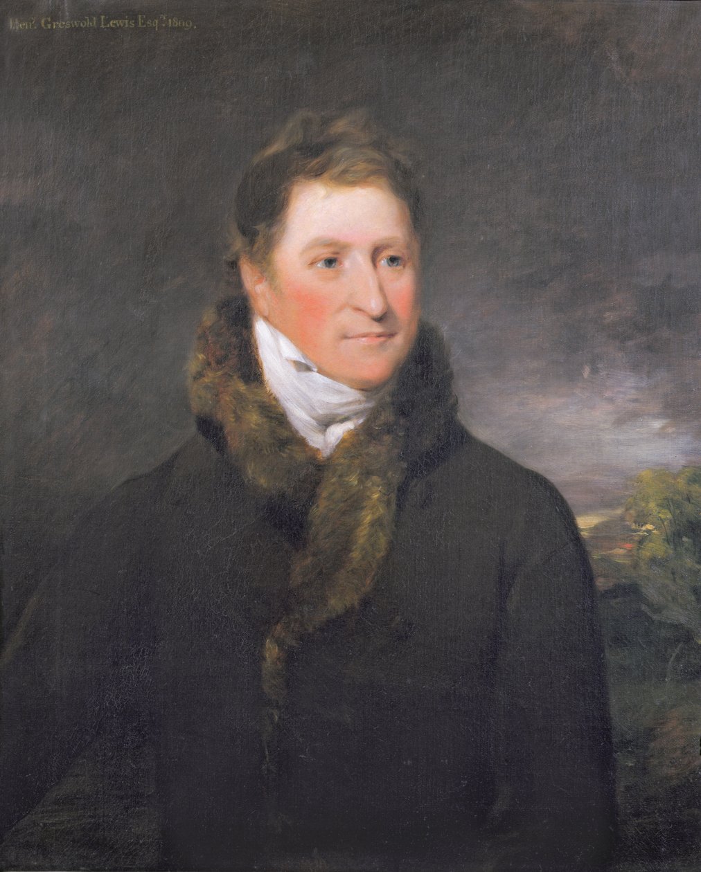 Portret van Greswold Lewis (overleden 1819) van Malvern Hall, Warwickshire door John Constable