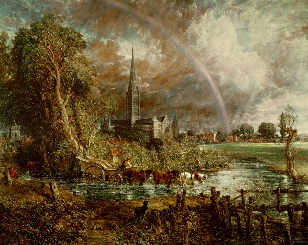Salisbury Cathedral From the Meadows, 1831 door John Constable