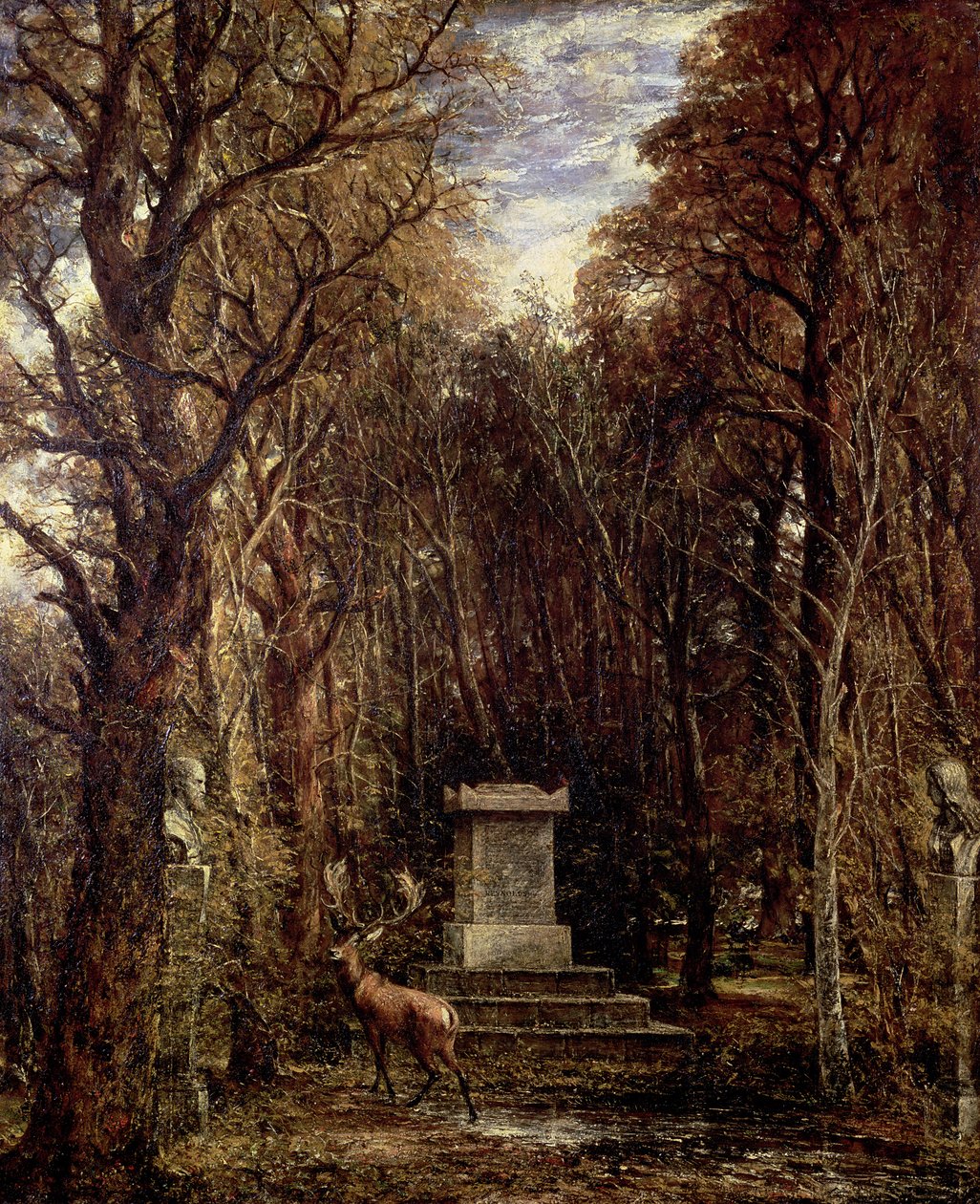 Het cenotaaf ter nagedachtenis aan Reynolds, Coleorton door John Constable