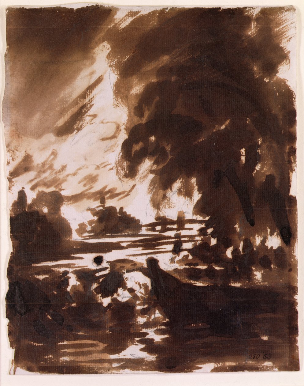 Bomen en Waterpartij aan de Stour door John Constable