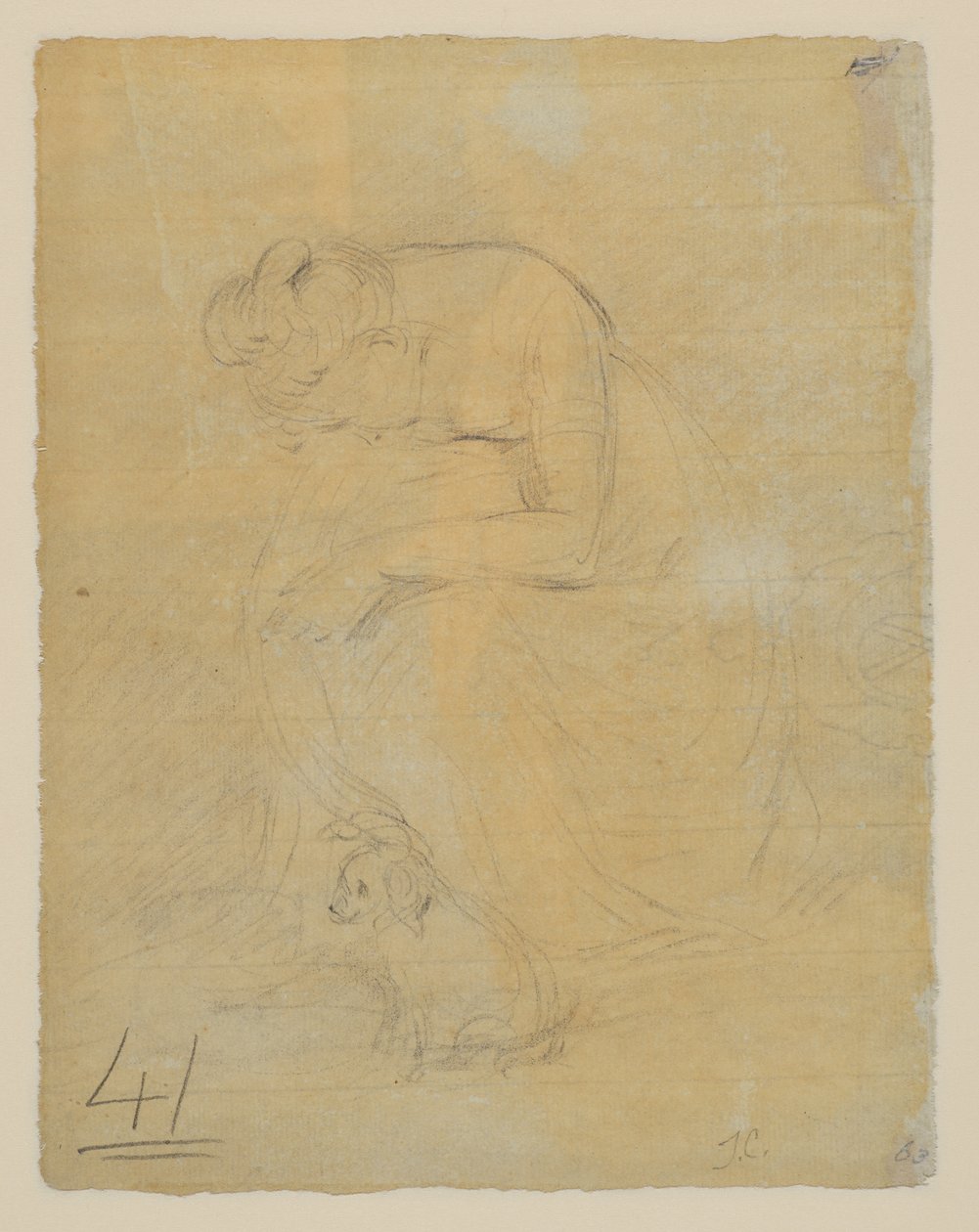 Zittende vrouw, met een hond aan haar voeten, verso, c.1806 door John Constable