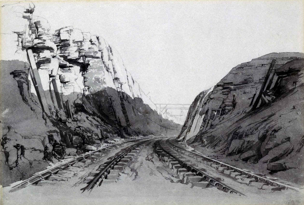 Blisworth Cutting, Northamptonshire, september 1838 door John Cooke Bourne