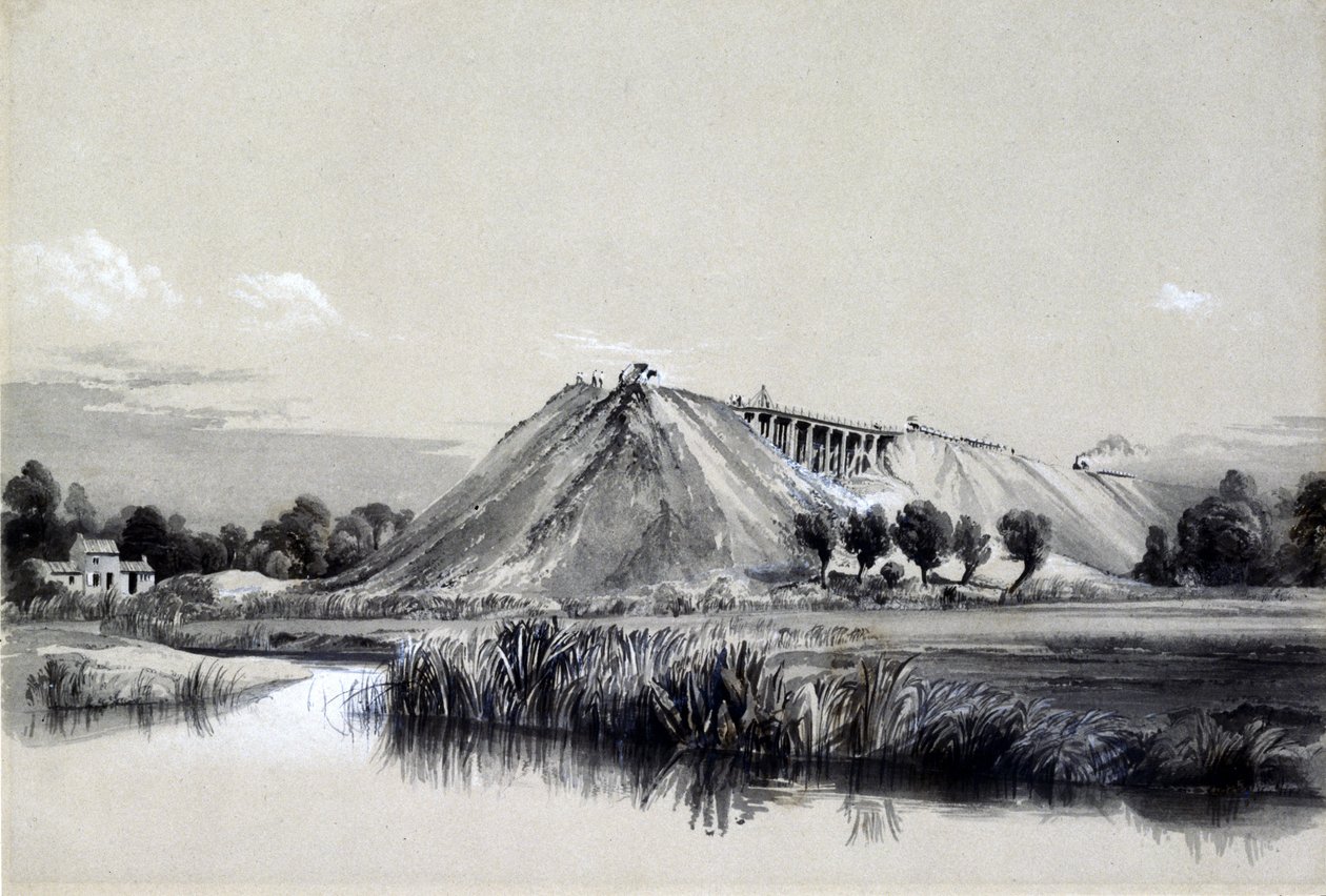Het maken van de dijk bij Wolverton, 29 juni 1837 door John Cooke Bourne