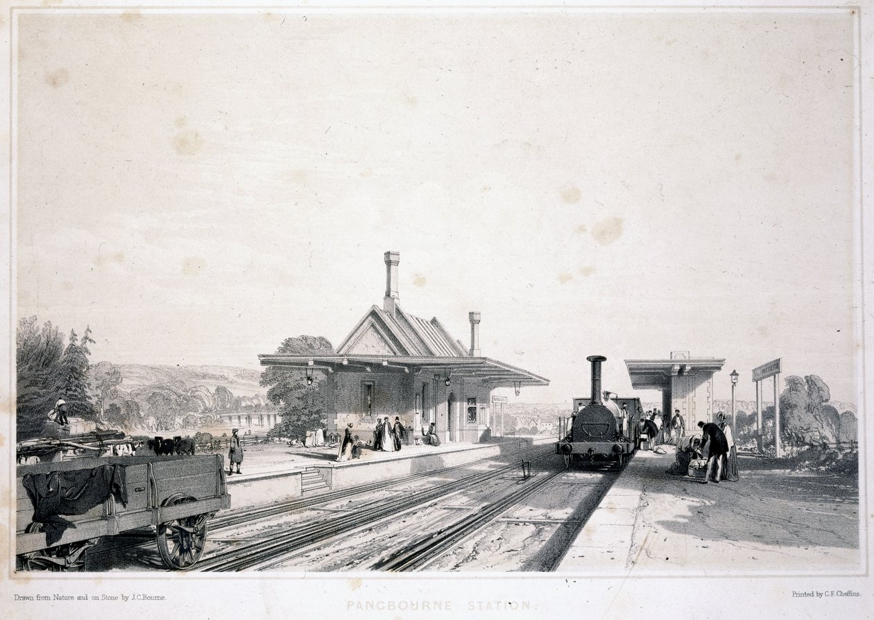 Station Pangbourne, 1846 door John Cooke Bourne