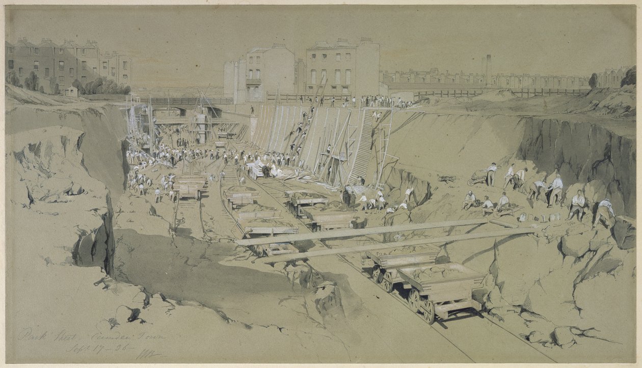 Park Street, Camden Town, 17 september 1836 door John Cooke Bourne