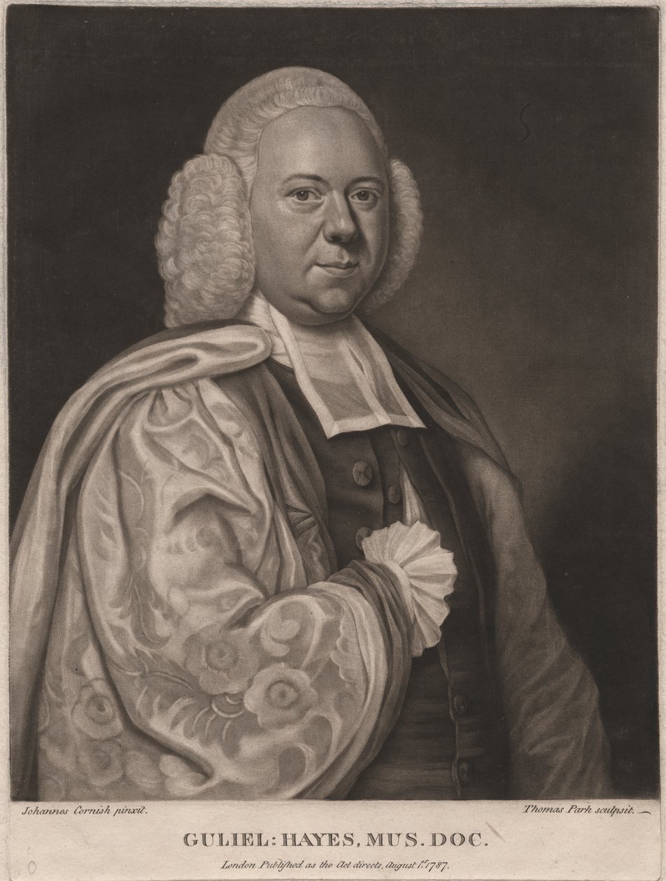 Guliel Hayes, gegraveerd door Thomas Park (1758-1834), 1787 door John Cornish