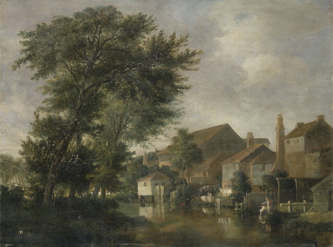 Een rivierscène, mogelijk bij Norwich door John Crome