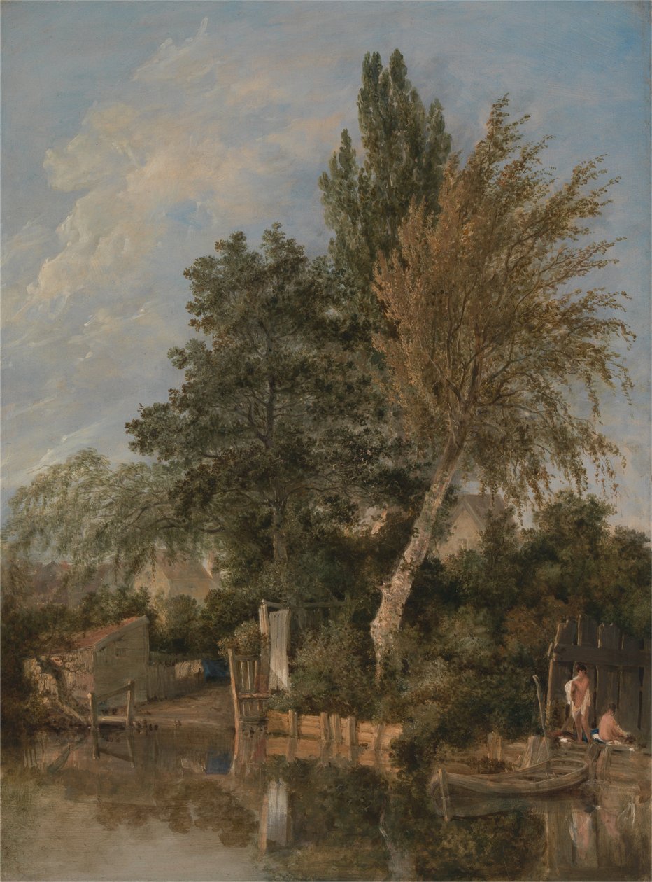 Jongens badend op de rivier de Wensum, Norwich door John Crome