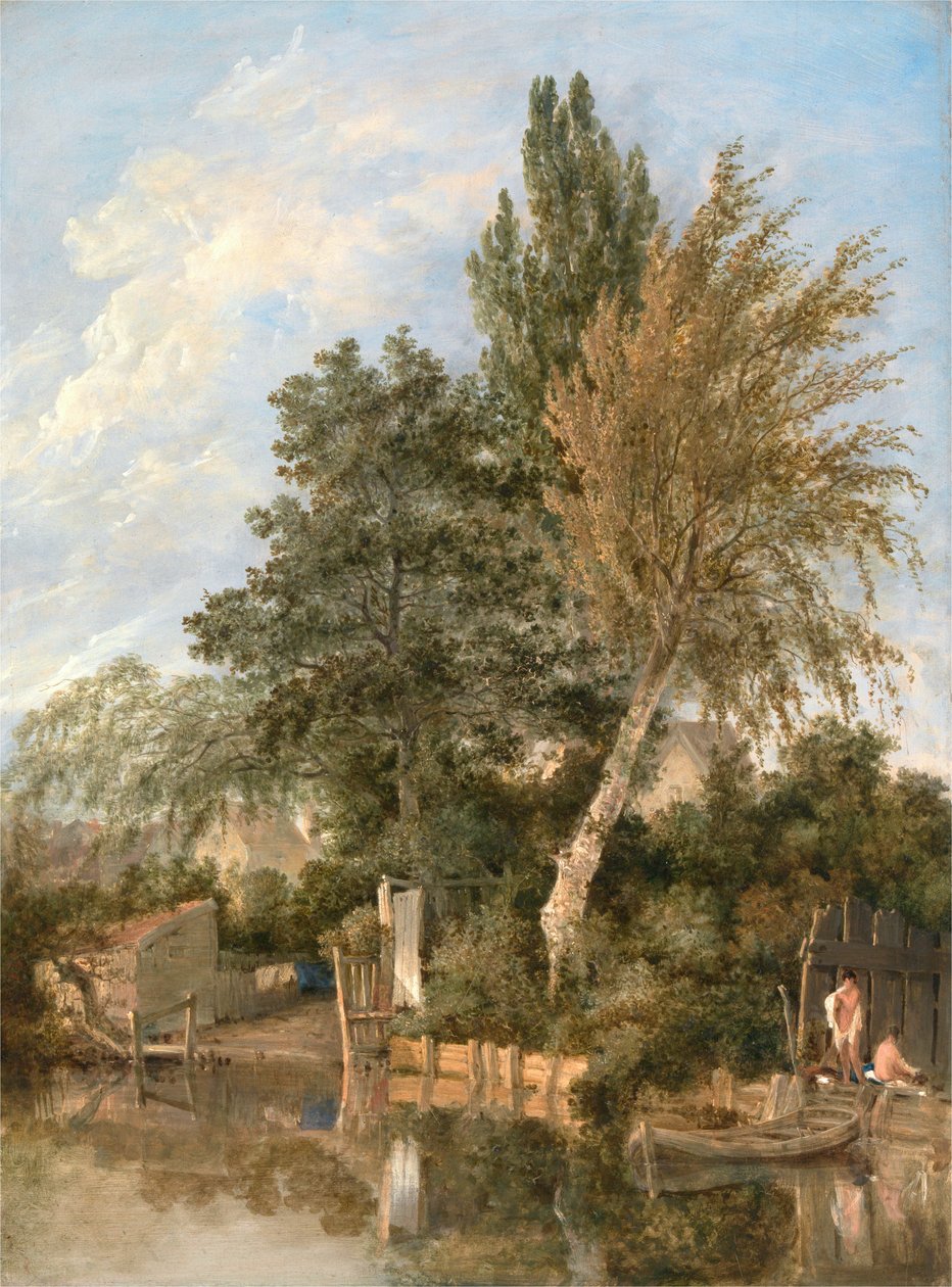 Jongens badend op de rivier de Wensum, Norwich door John Crome