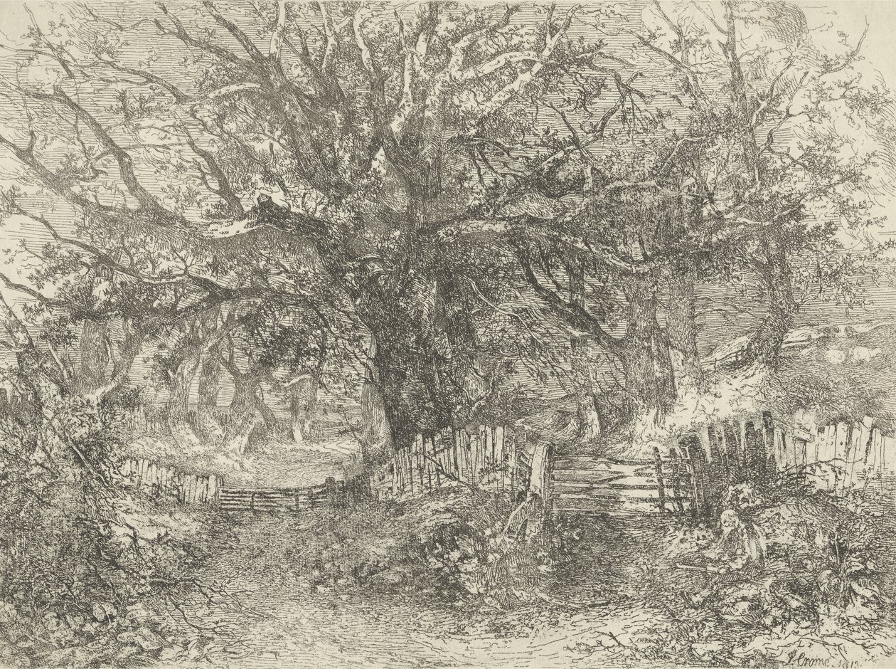 Wegscène, Trowse Hall, 1813 door John Crome