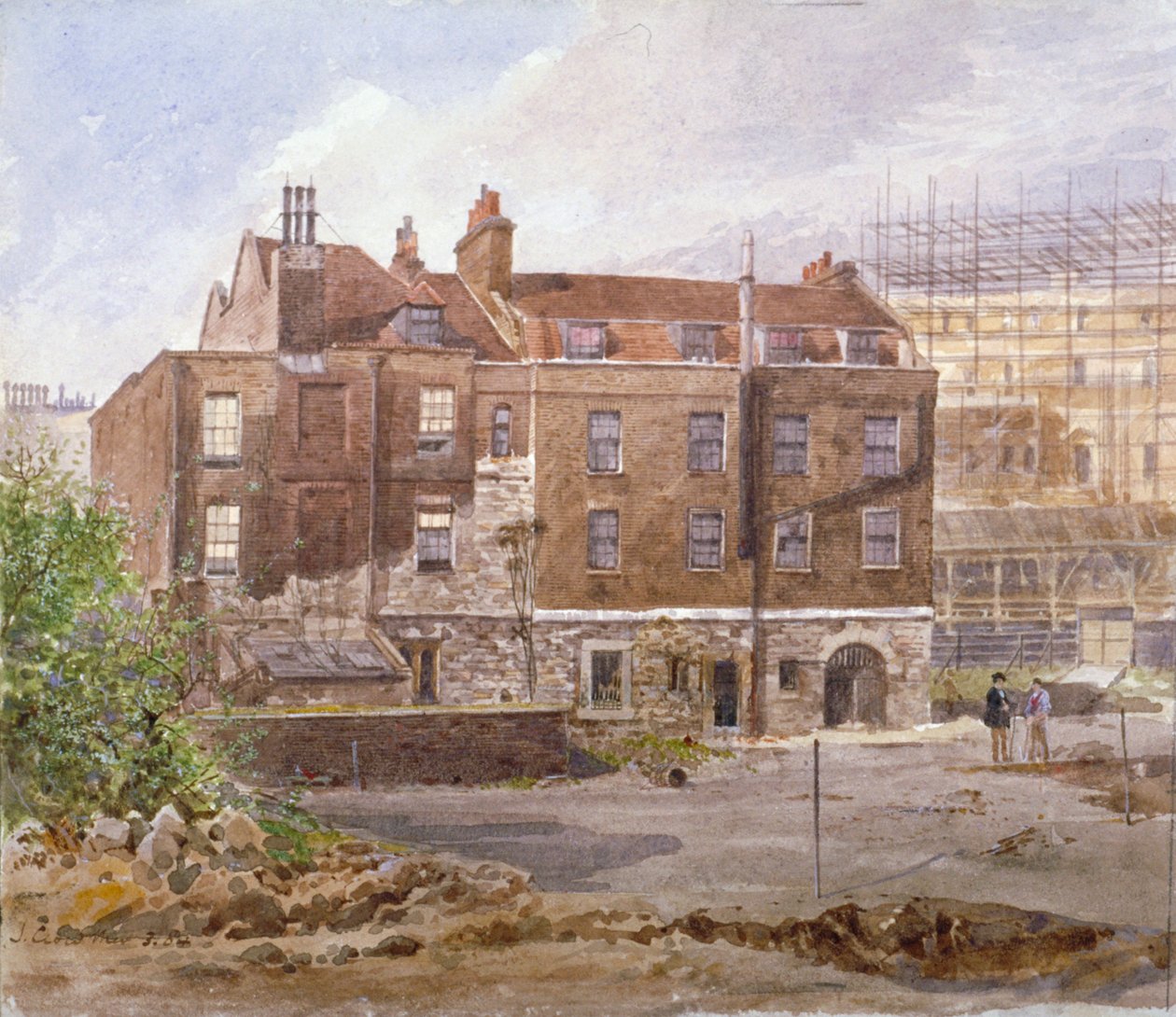 Oostelijke voorkant van het Almonry-kantoor, Middle Scotland Yard, Westminster, Londen door John Crowther