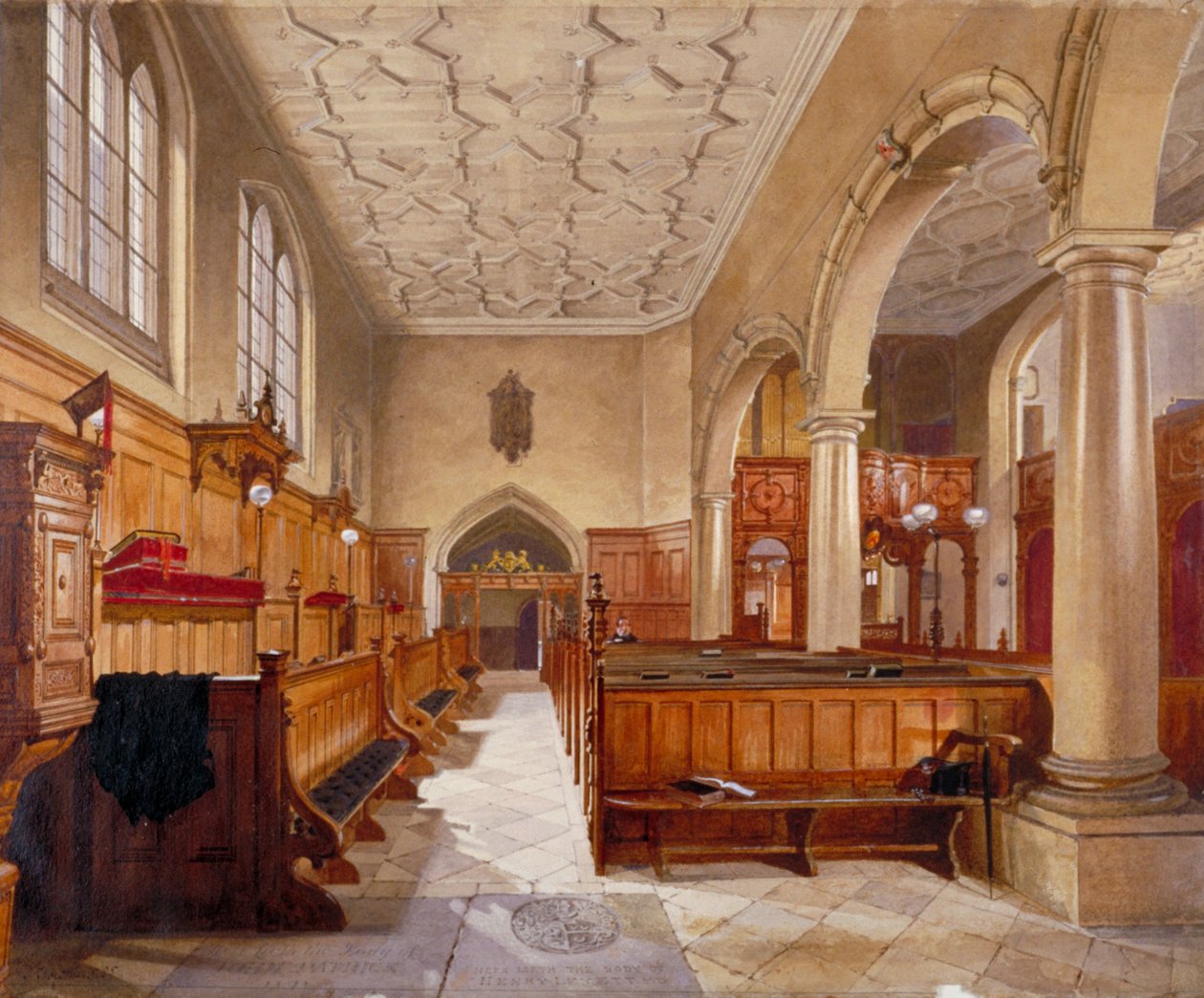 Interieur van de Kapel in Charterhouse, Londen door John Crowther