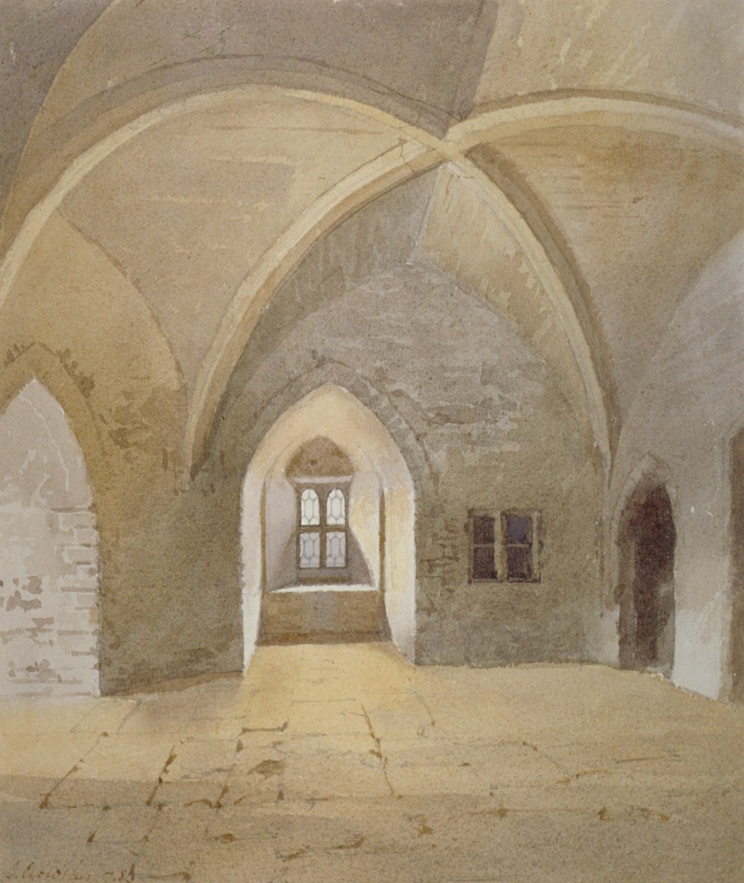 Interieur van de gevangenis in de Bowyer Tower, Tower of London, Stepney, Londen, 1883 door John Crowther
