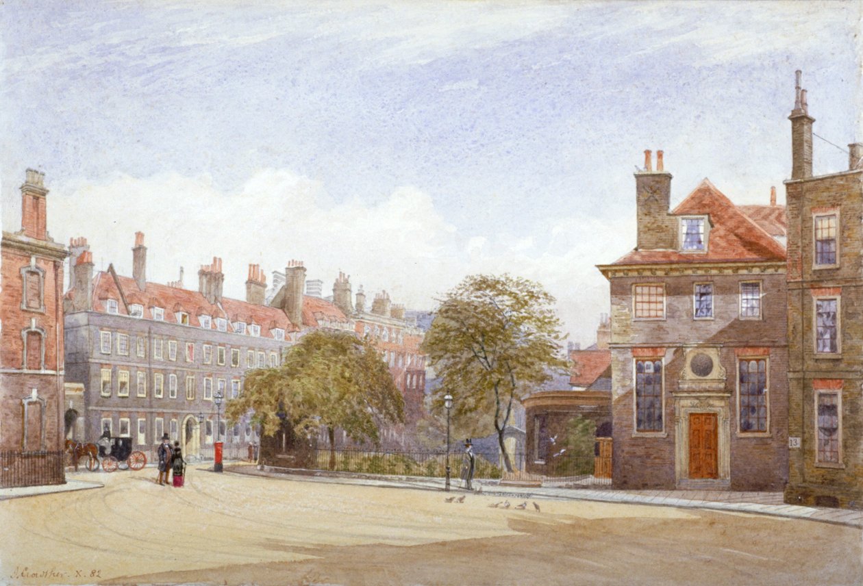 Uitzicht op New Inn, Wych Street, Westminster, Londen, 1882 door John Crowther