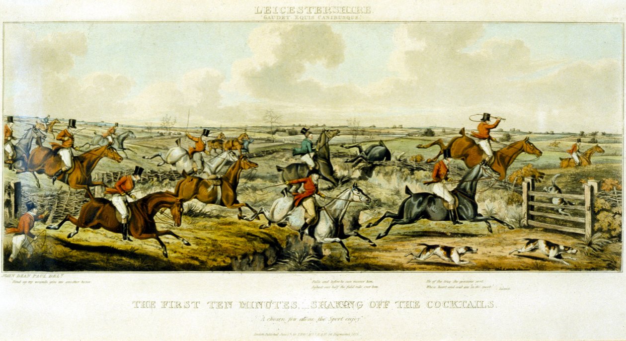 De Eerste Tien Minuten, De Leicestershires, gegraveerd door Henry Alken door John Dean (after) Paul