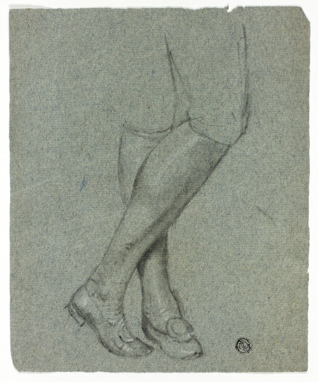 Gekruiste benen van staande figuur door John Downman