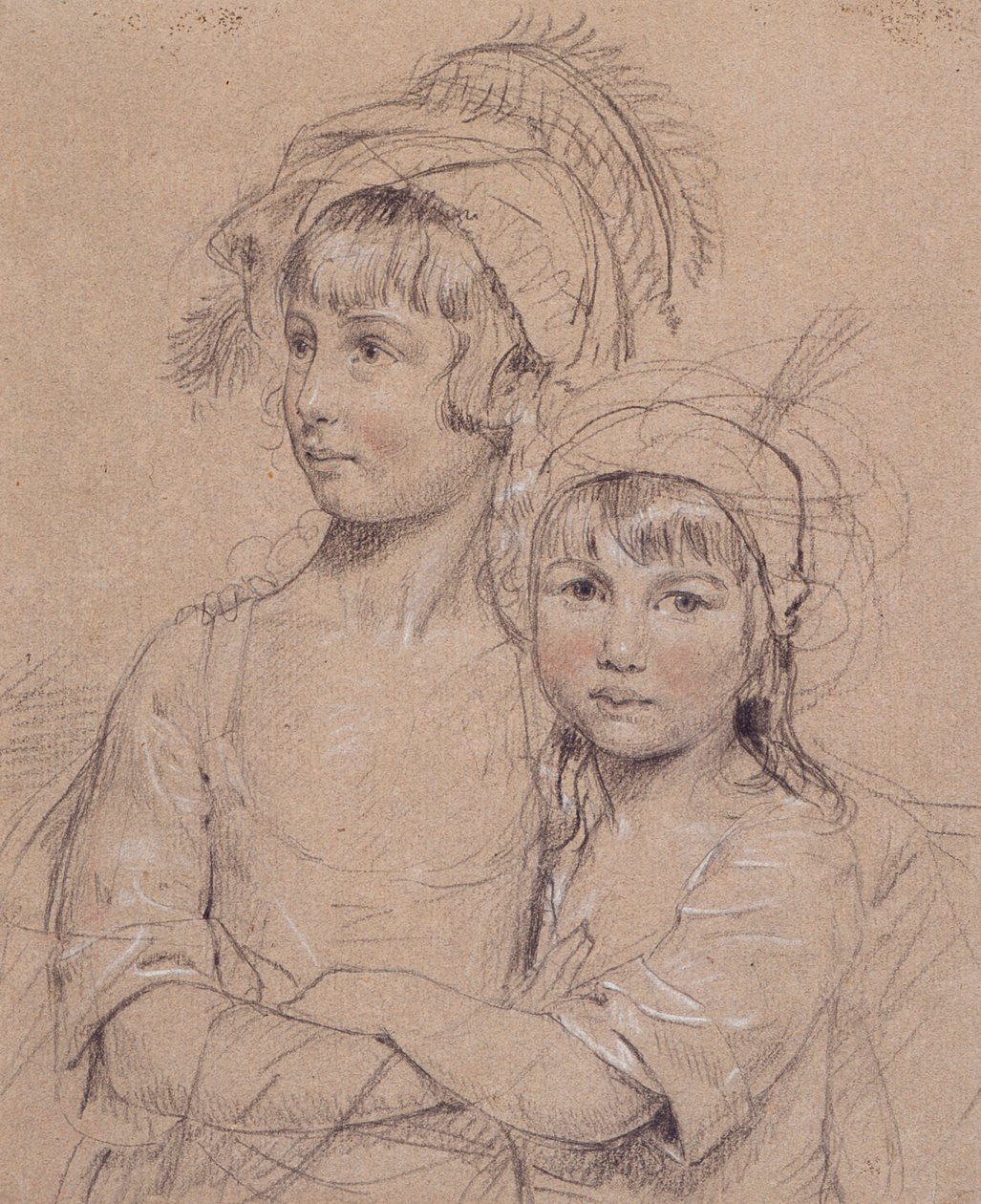 De juffrouwen Rigby, de twee dochters van meneer Rigby uit Norwich, een beroemde chirurg, 1778 door John Downman