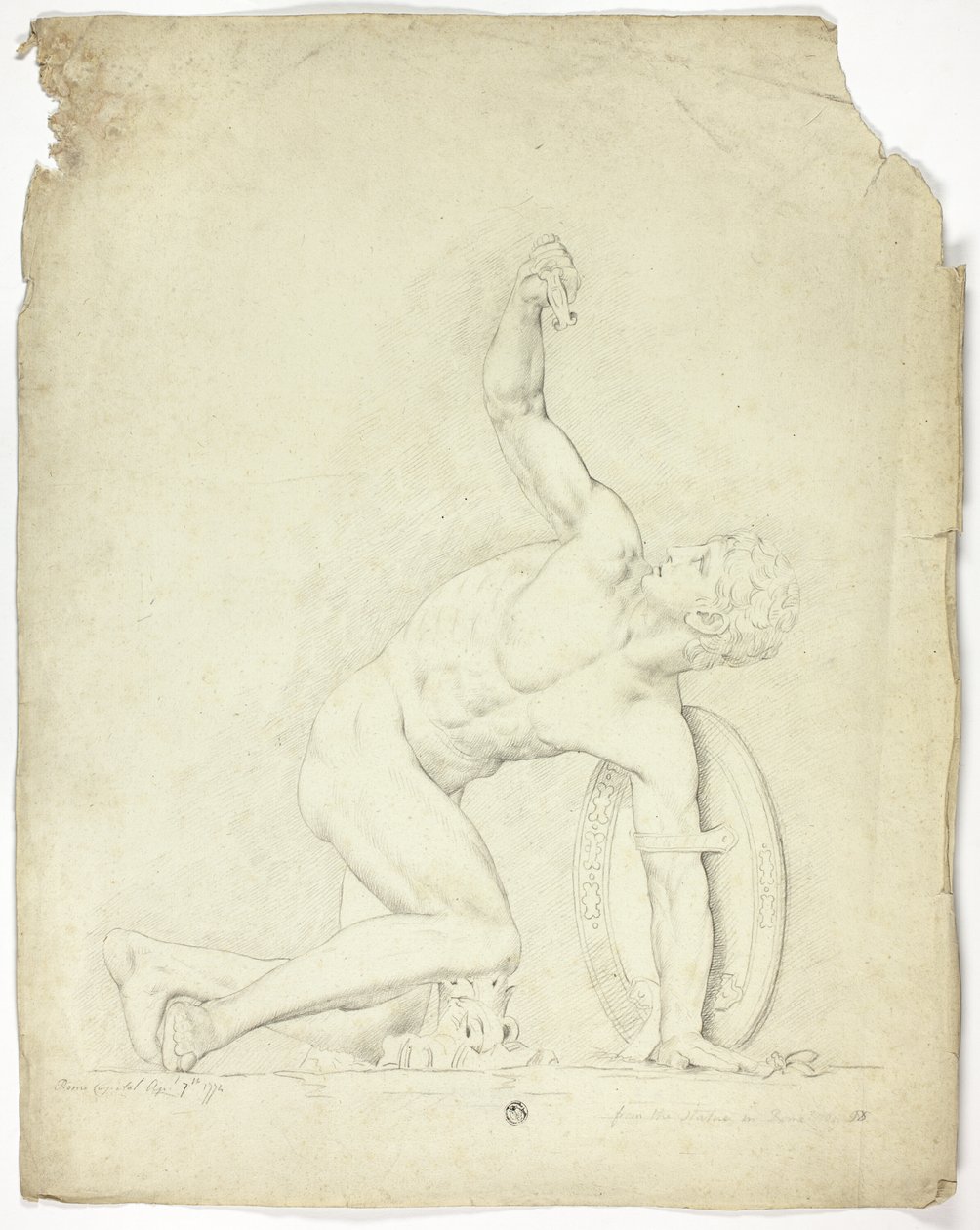 Gewonde Krijger van het Standbeeld in Rome door John Downman