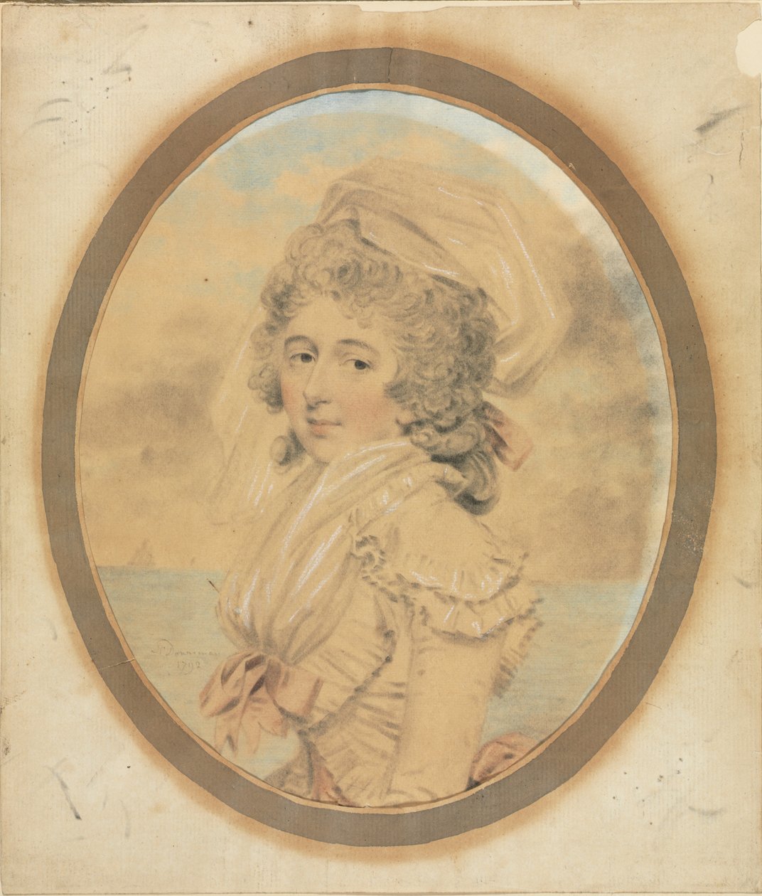 Jonge Dame met een Roze Strik op Haar Lijfje, 1792 door John Downman