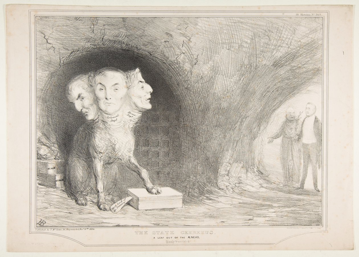 De staats Cerberus, een blad uit de Ænead, vrij vertaald door John Doyle