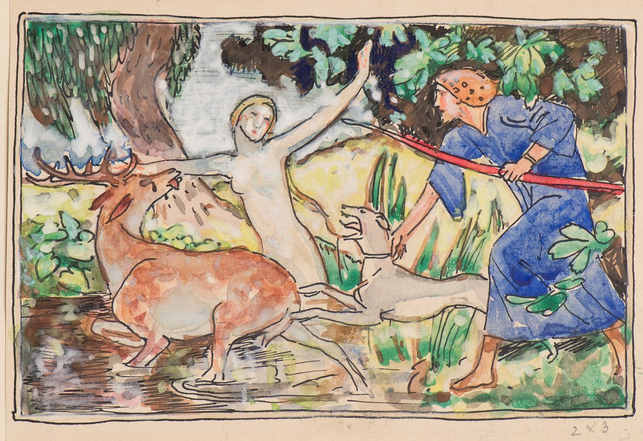 Diana en Actaeon door John Duncan
