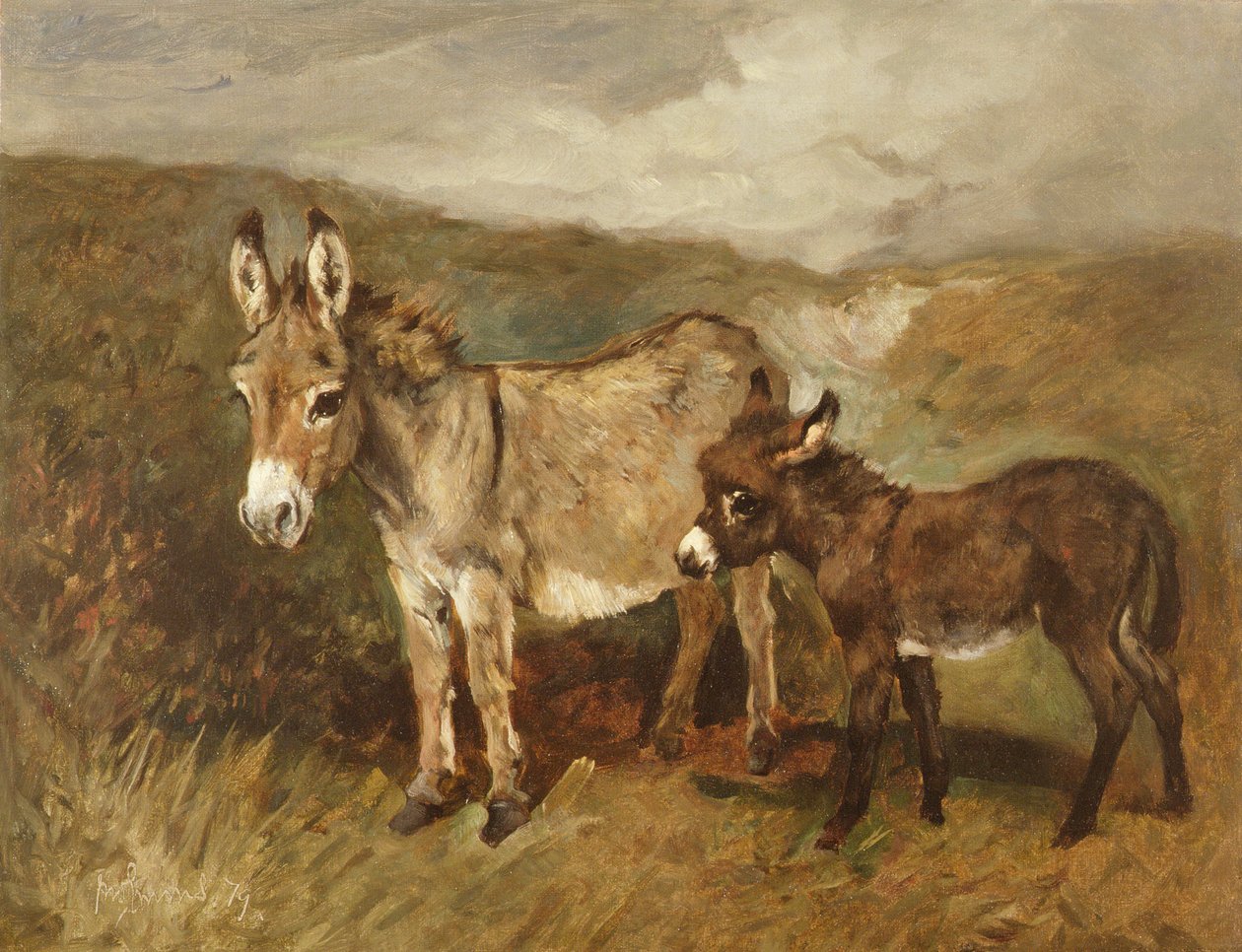 Ezels op de heide, c.1890 door John Emms