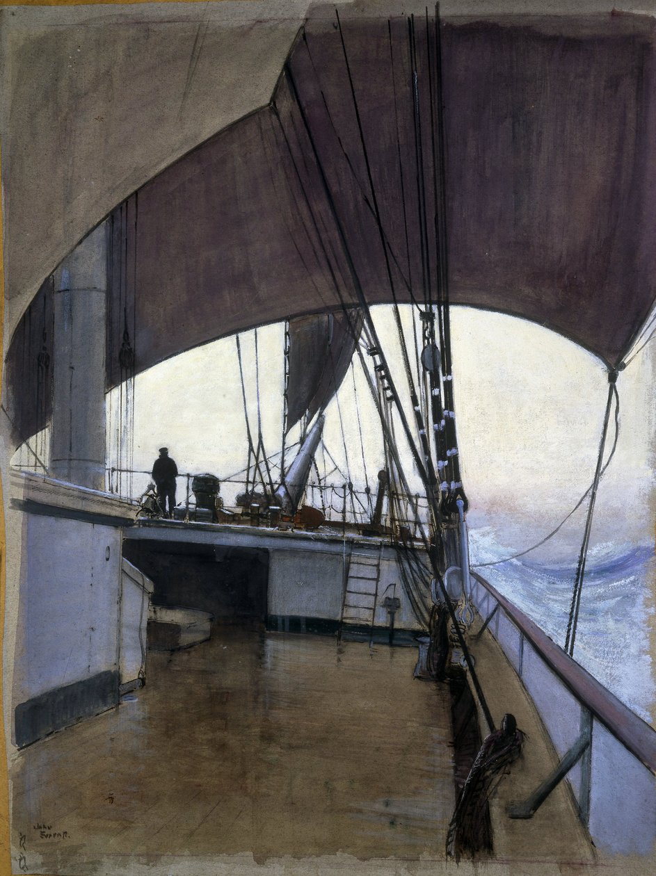 Scène op het dek van de boot 