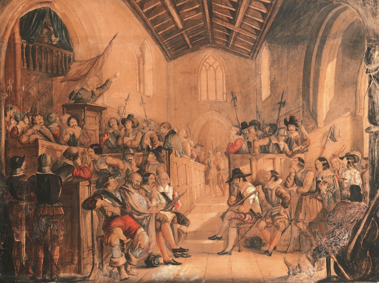 Een Roundhead Conventicle: een scène uit 