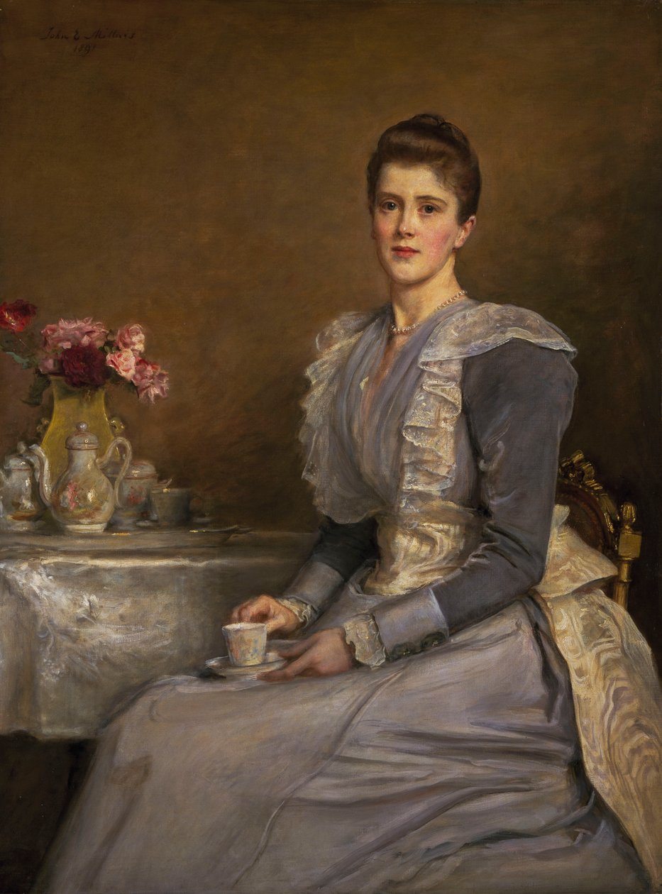 Portret van mevrouw Joseph Chamberlain (1864-1957) door John Everett Millais