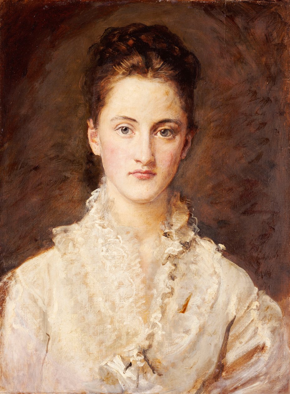 Portret van de dochter van de kunstenaar, Mary, halve lengte, 1875-76 door John Everett Millais