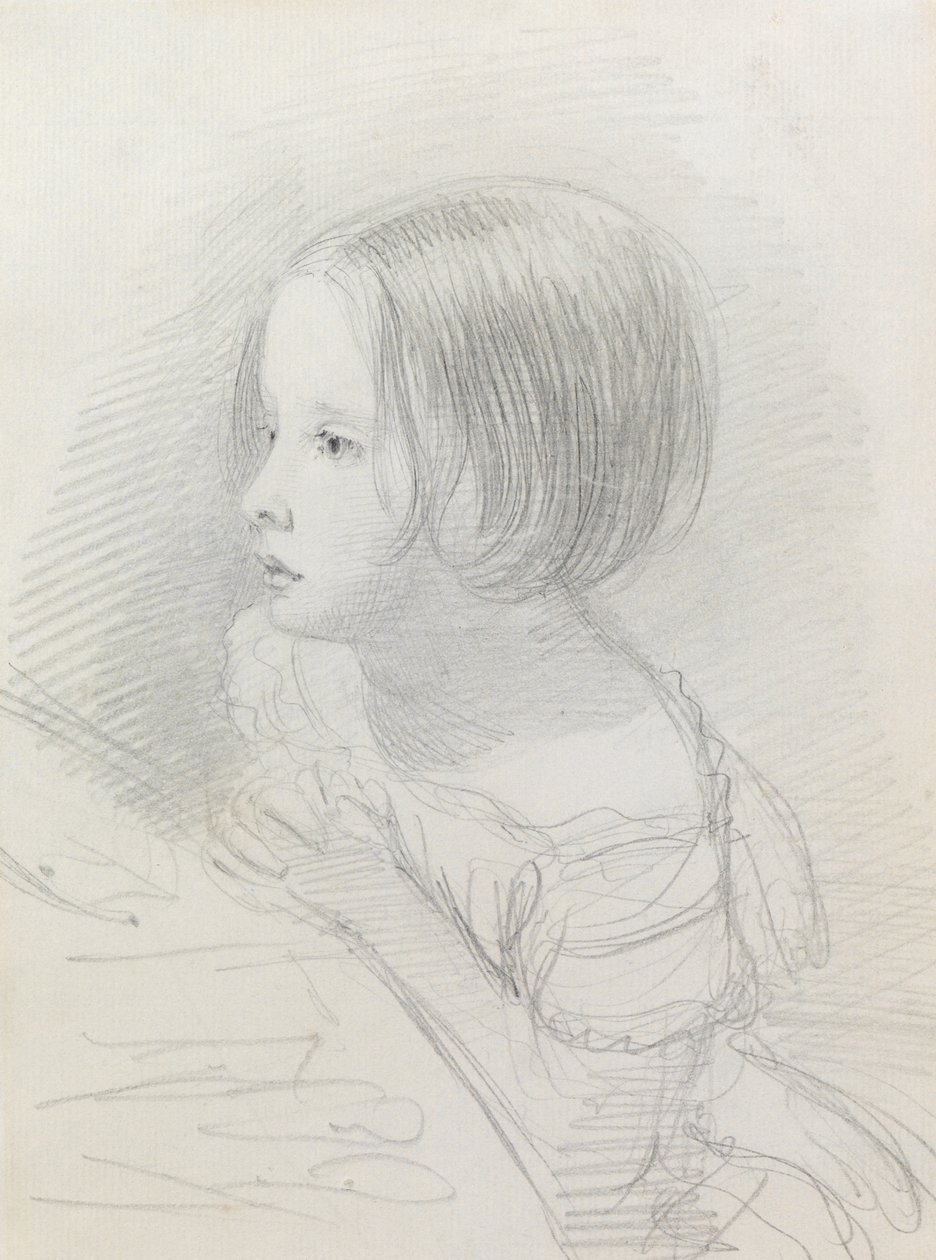 Schets van een Meisje door John Everett Millais