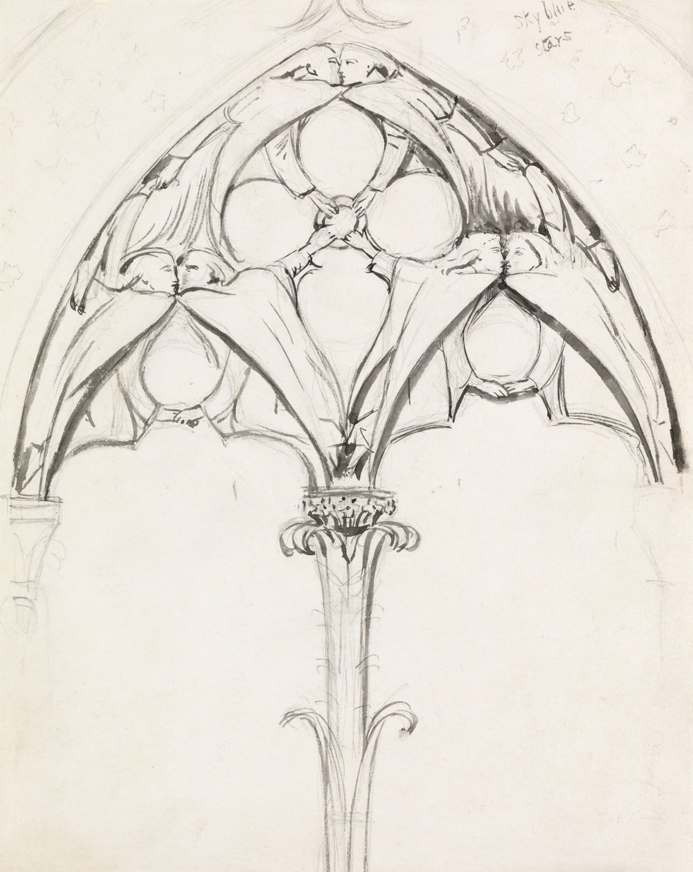 Studie voor een Raamontwerp door John Everett Millais