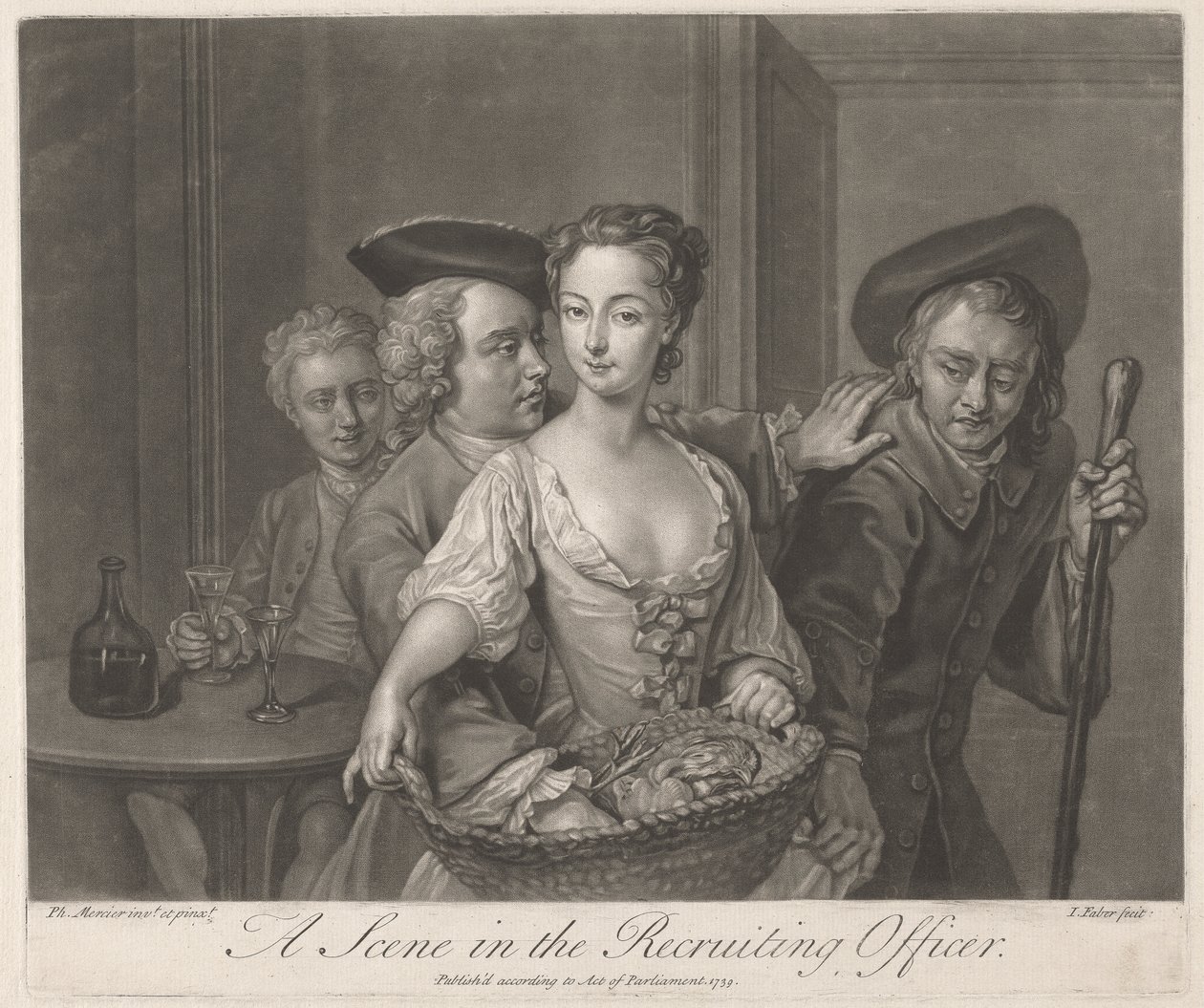 Een Scène in de Rekruterings Officier door John Faber the younger
