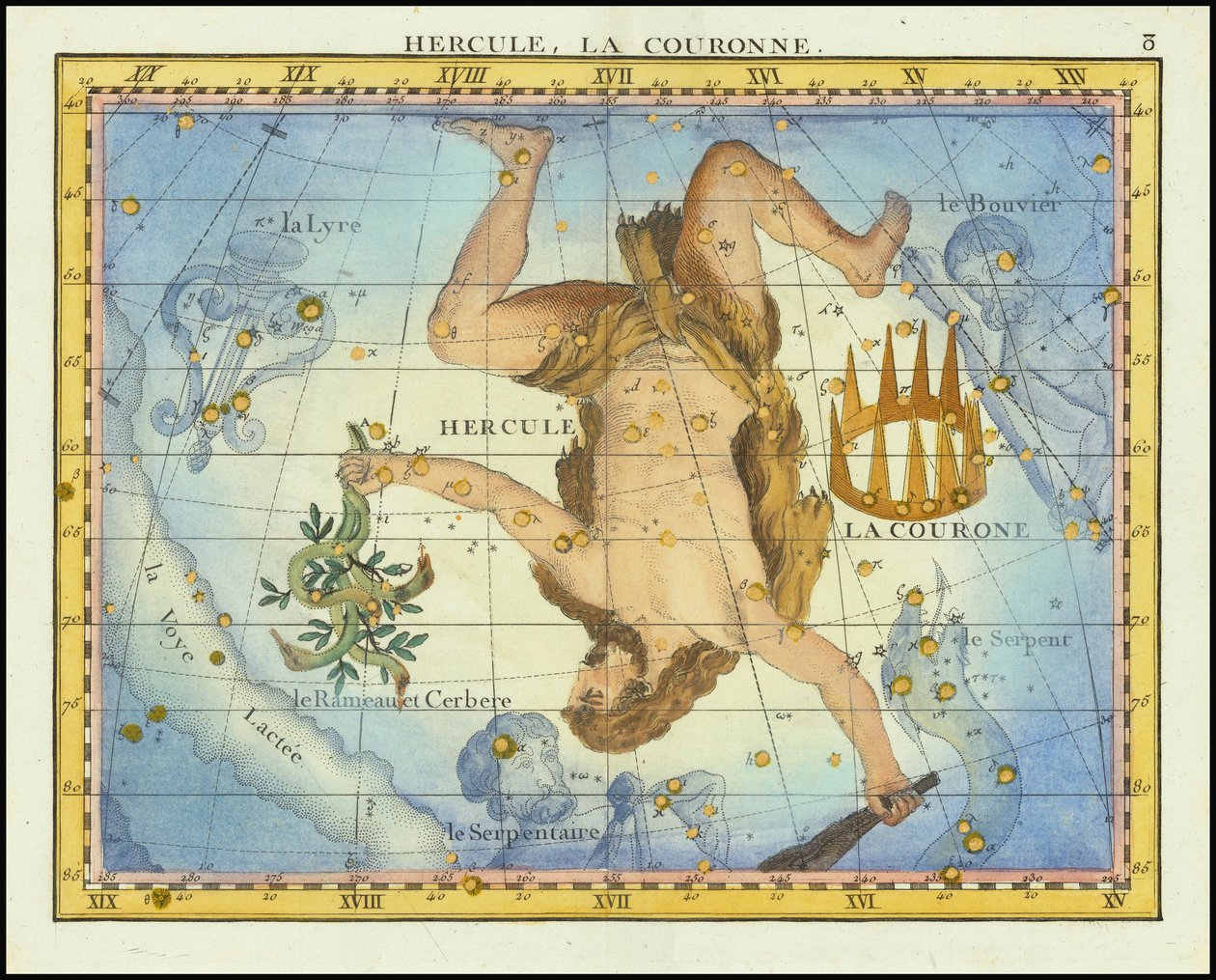 1776 - John Flamsteed - Hercules, La Couronne (Hercules en de kroon) door John Flamsteed