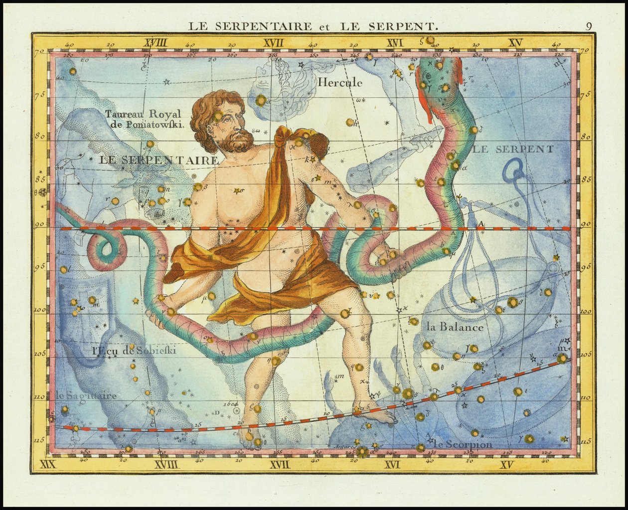 1776 - John Flamsteed - De slang en het serpentijn (Ophiucus  Serpens) door John Flamsteed