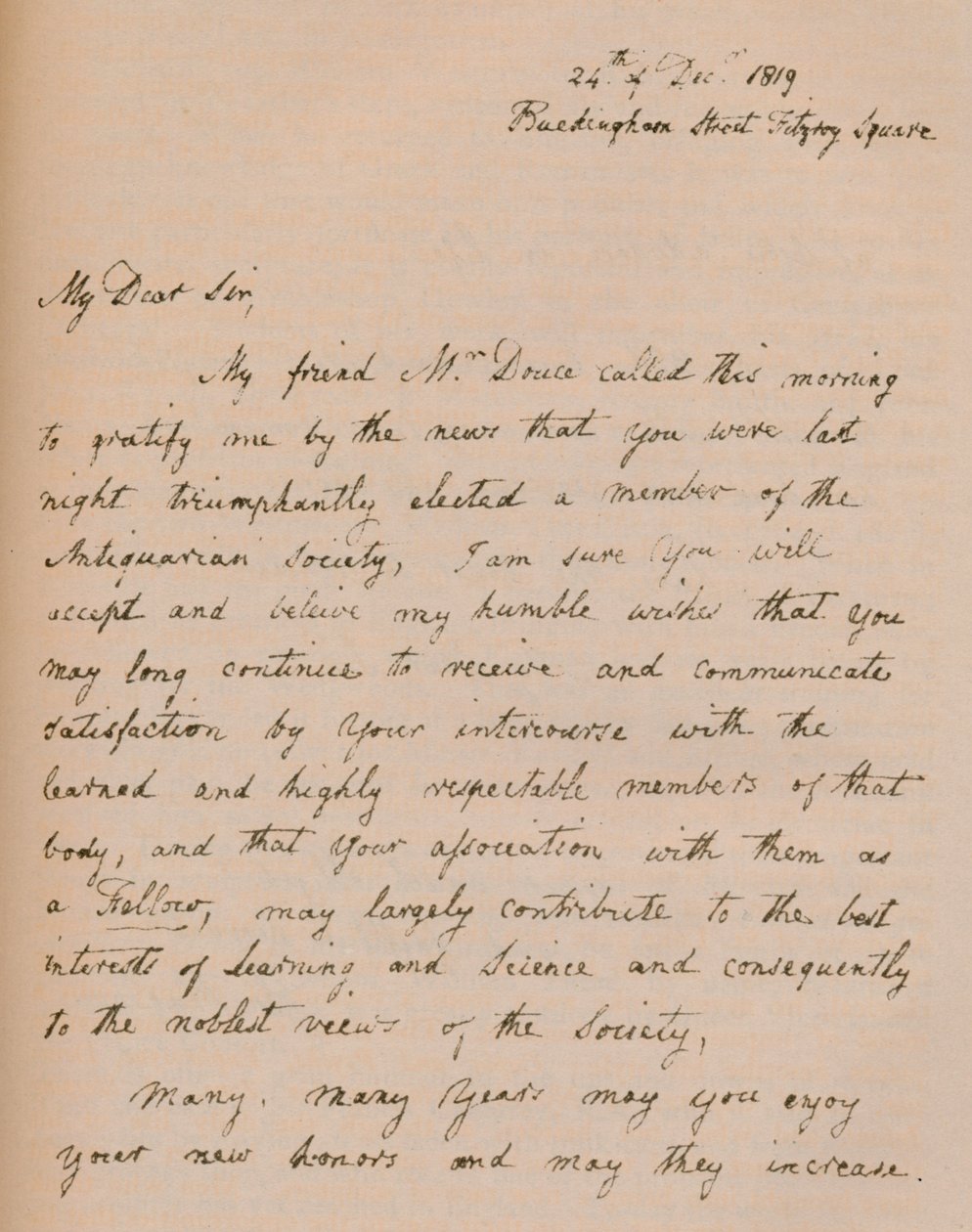 Een brief van John Flaxman, 24 december 1819, 1904 door John Flaxman