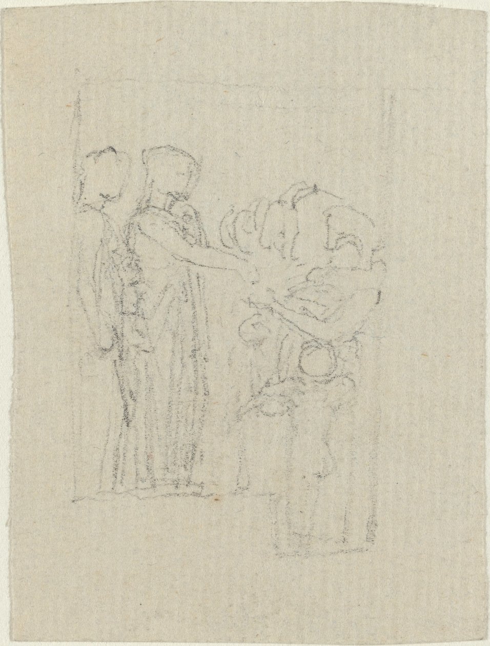 Bedelaars bij een deur (studie voor het Yarborough-monument) door John Flaxman