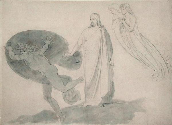 Ga Achter Mij, Satan, c.1783-87 door John Flaxman