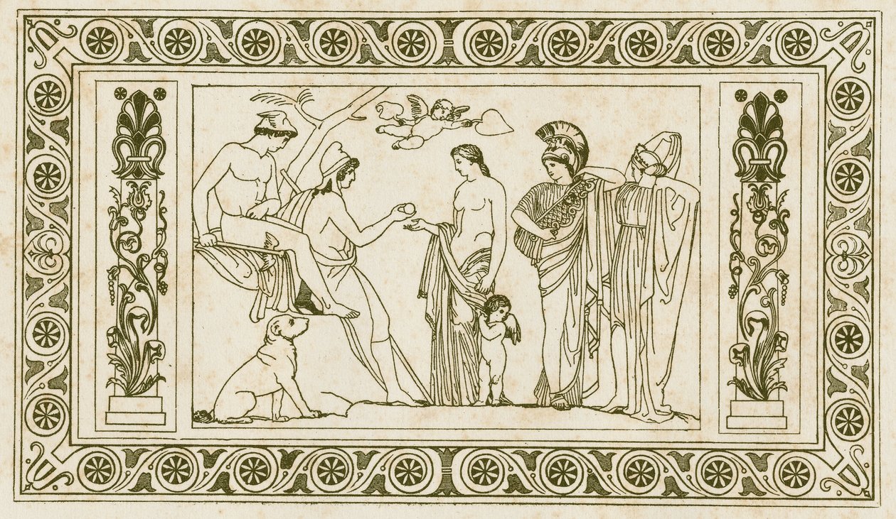 Het oordeel van Parijs (illustratie) door John Flaxman