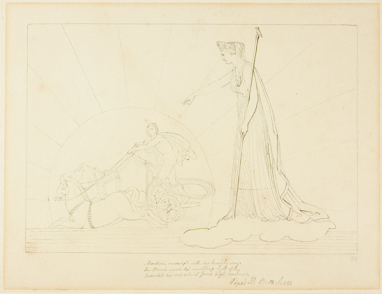 Juno laat de zon ondergaan door John Flaxman
