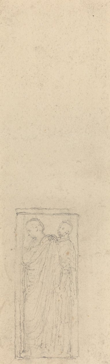 Reliëf met Twee Geklede Figuren door John Flaxman