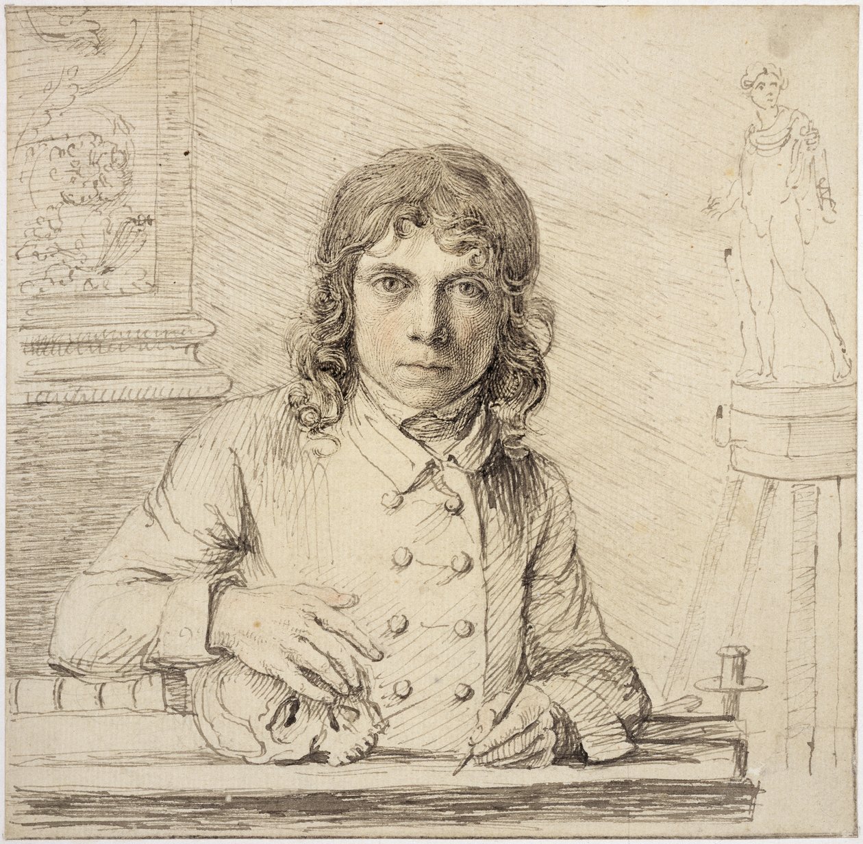 Zelfportret op 24-jarige leeftijd, 1779 door John Flaxman
